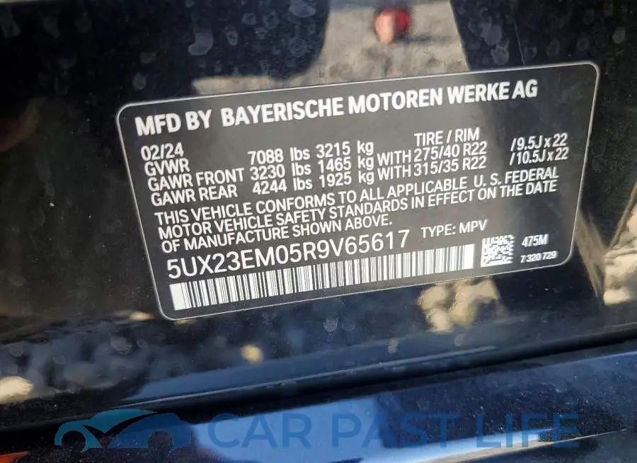 5UX23EM05R9V65617# 13