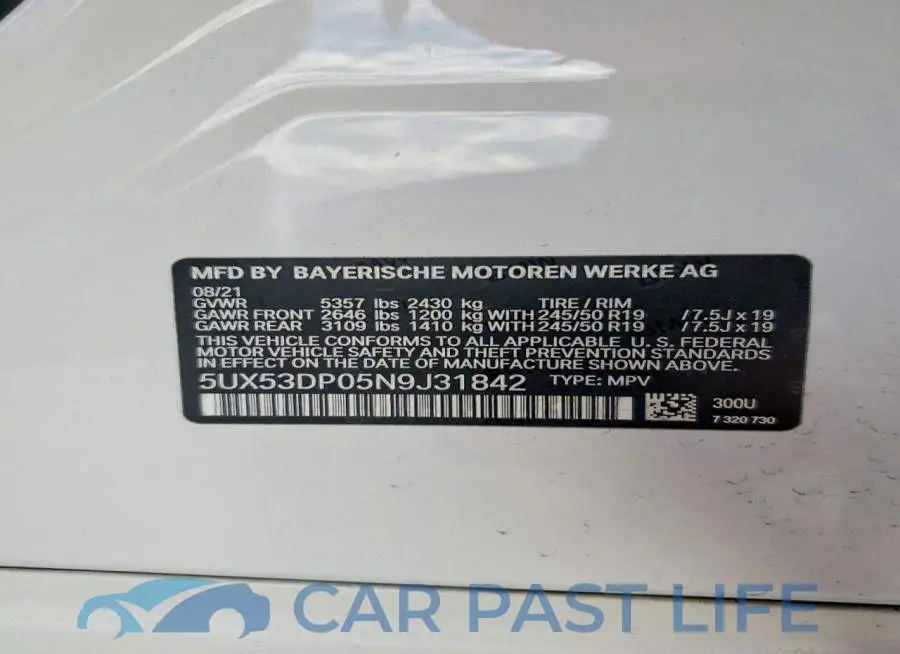 5UX53DP05N9J31842# 13