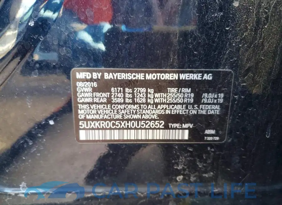 5UXKR0C5XH0U52652# 12