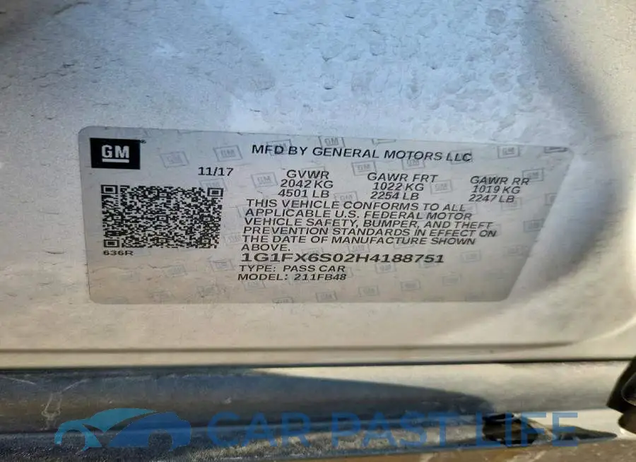 1G1FX6S02H4188751# 11