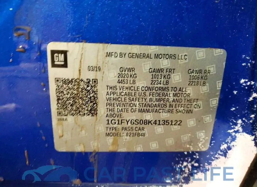 1G1FY6S08K4135122# 12