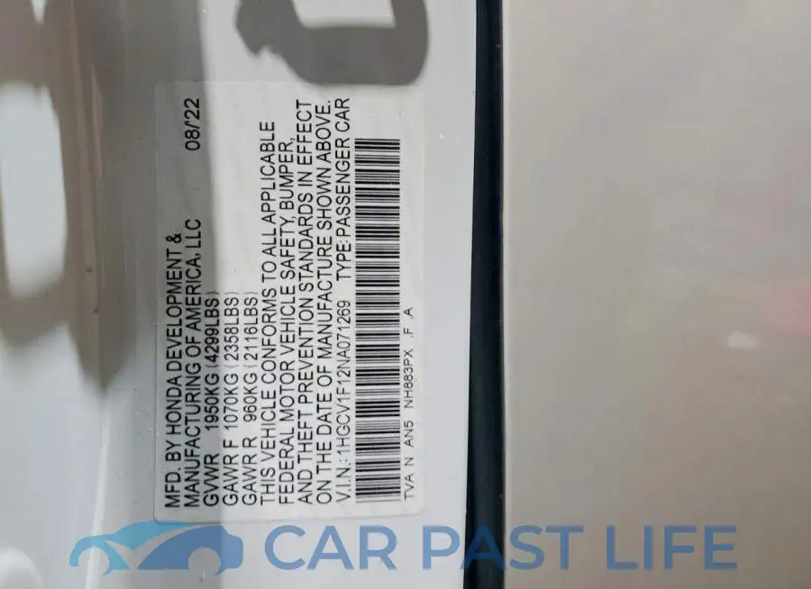 1HGCV1F12NA071269# 12