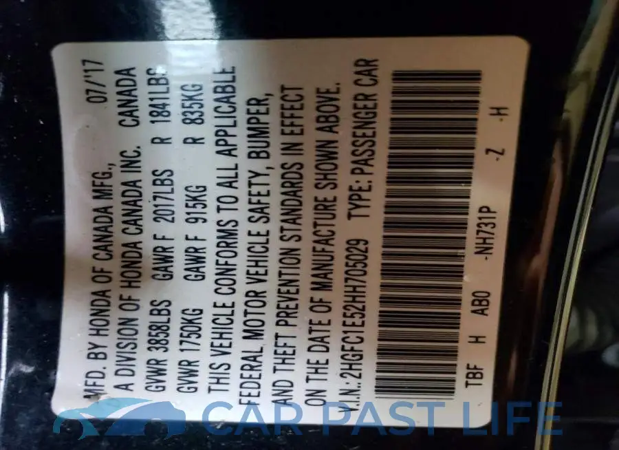 2HGFC1E52HH705029# 12