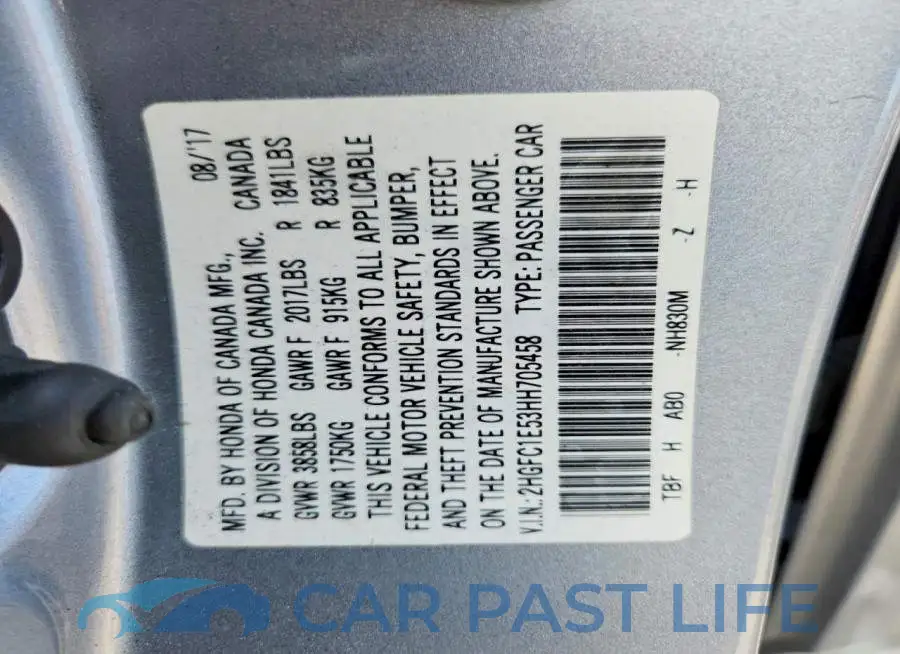 2HGFC1E53HH705458# 12