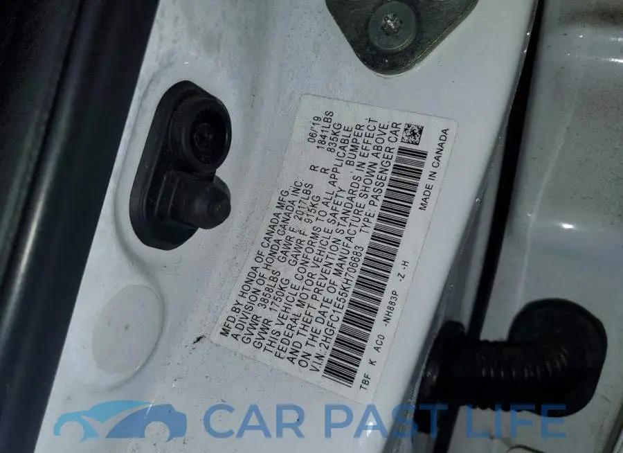 2HGFC1E55KH706683# 13