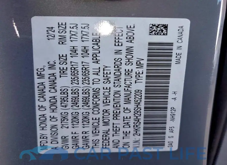2HKRS4H29SH452209# 13