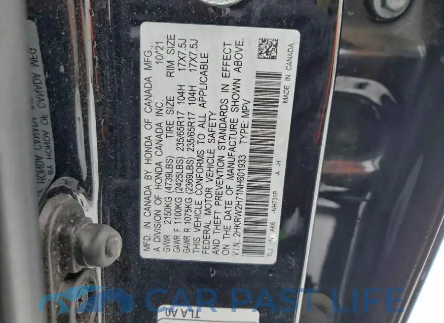 2HKRW2H71NH601933# 14