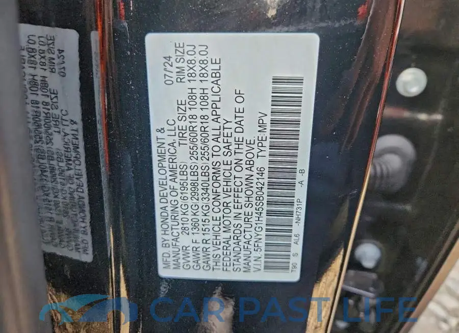 5FNYG1H45SB042146# 13