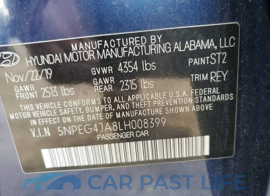 5NPEG4JA8LH008399# 12