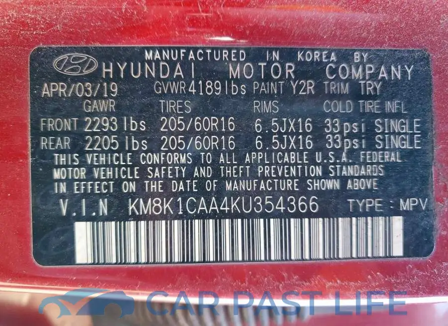 KM8K1CAA4KU354366# 13