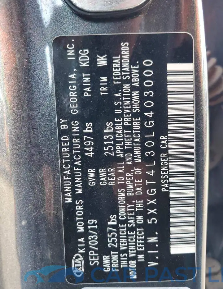5XXGT4L30LG403000# 12