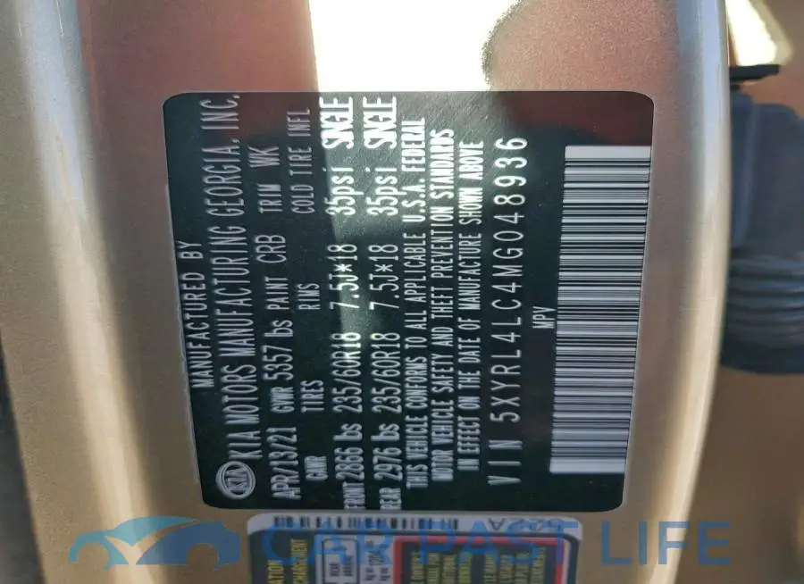 5XYRL4LC4MG048936# 14
