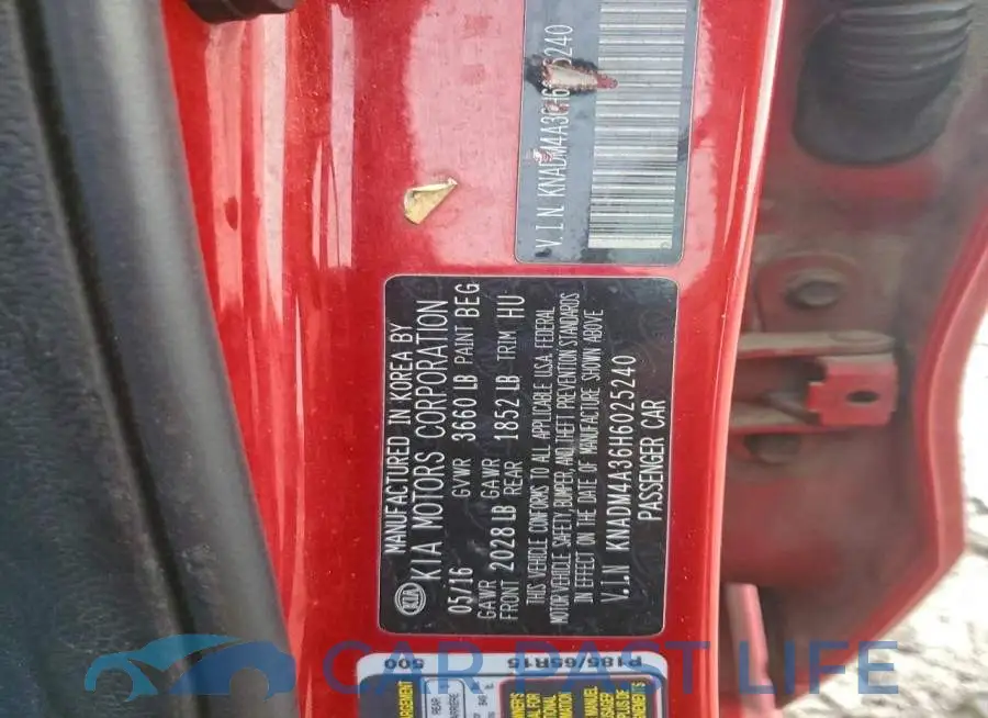 KNADM4A36H6025240# 12
