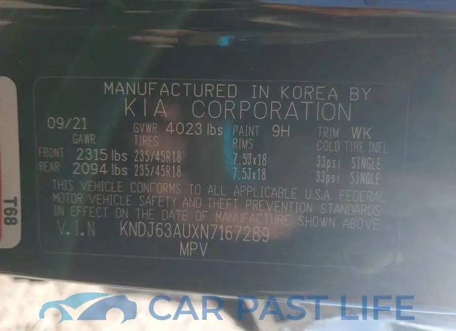 KNDJ63AUXN7167289# 13