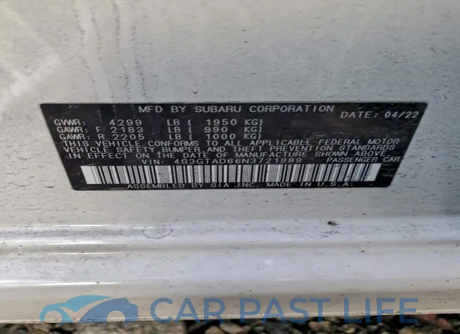 4S3GTAD66N3721889# 12