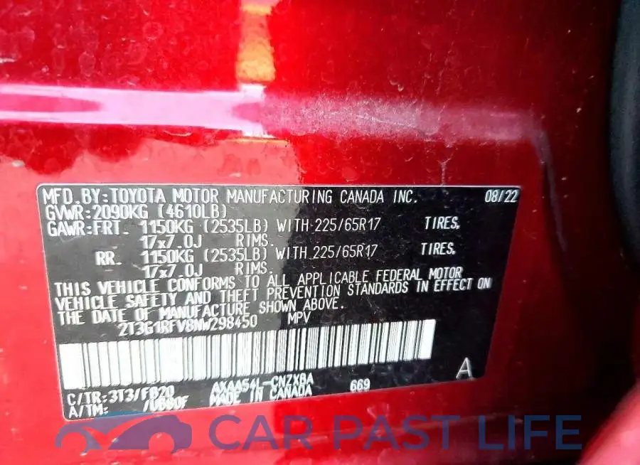2T3G1RFV8NW298450# 13