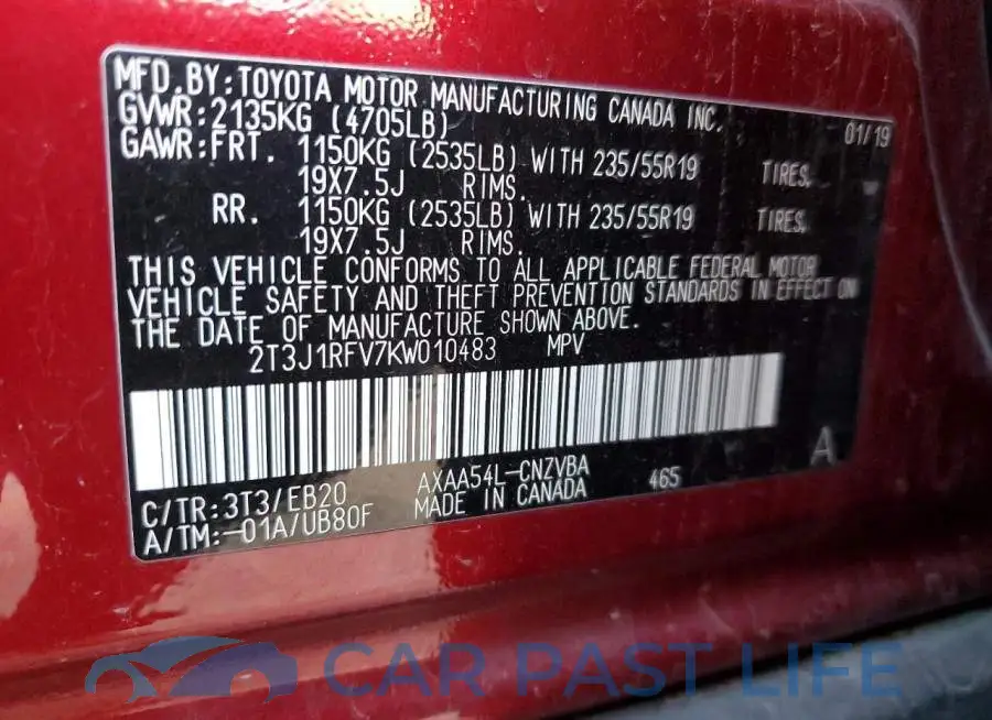 2T3J1RFV7KW010483# 12