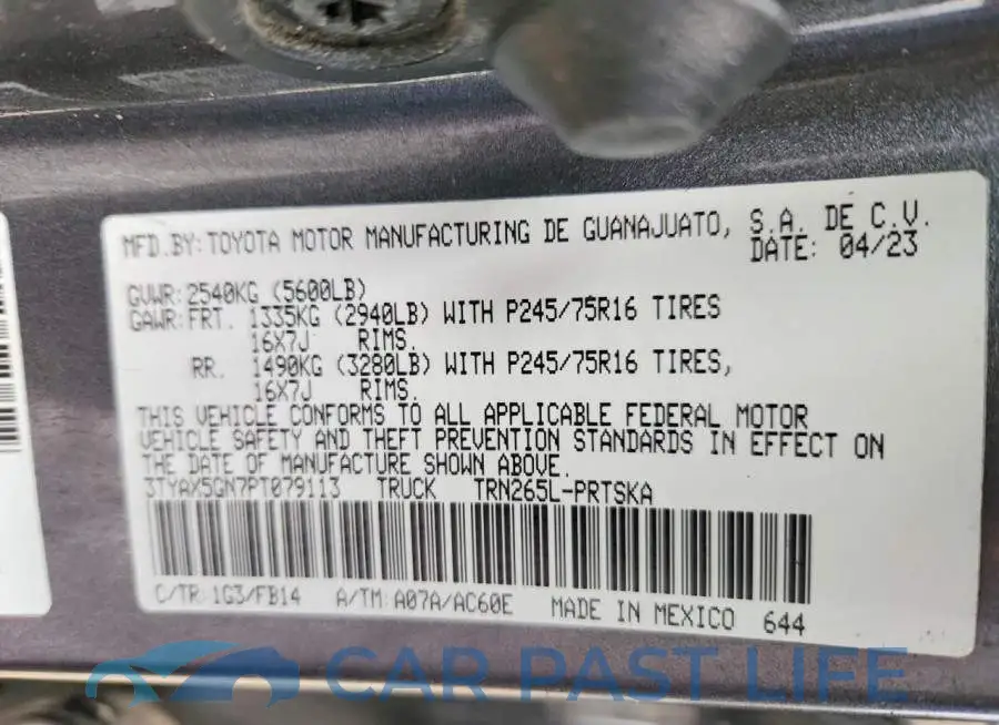3TYAX5GN7PT079113# 13