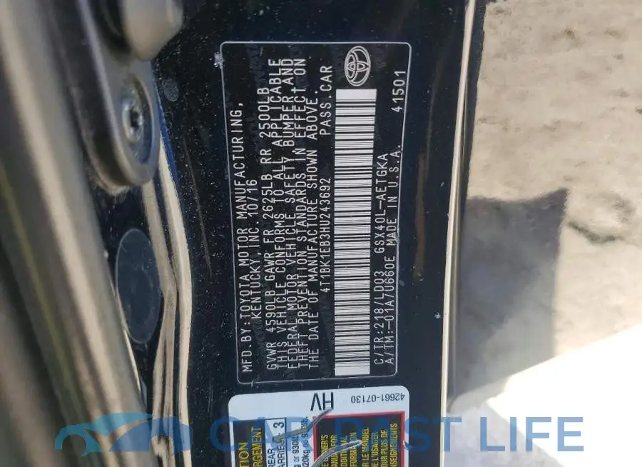 4T1BK1EB3HU243692# 12