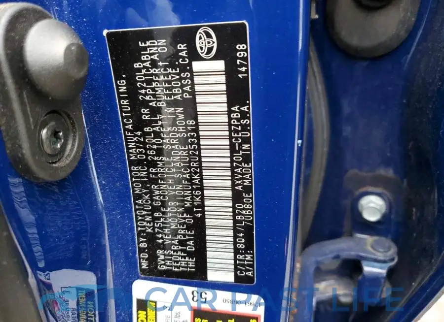 4T1K61AK2RU253318# 12