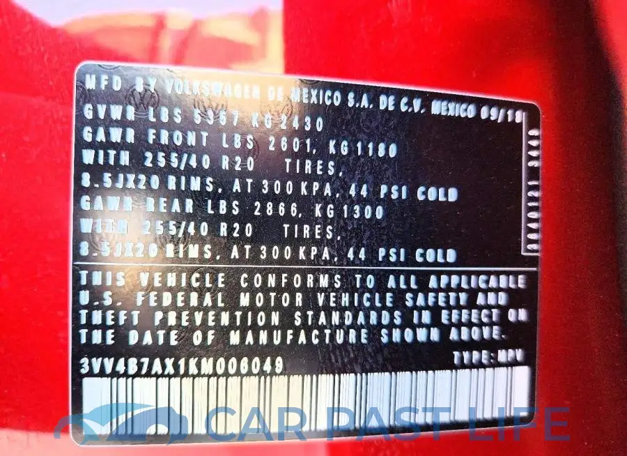 3VV4B7AX1KM006049# 12