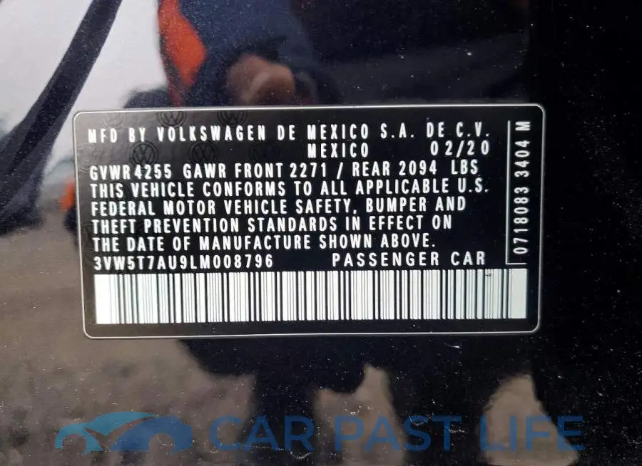 3VW5T7AU9LM008796# 13