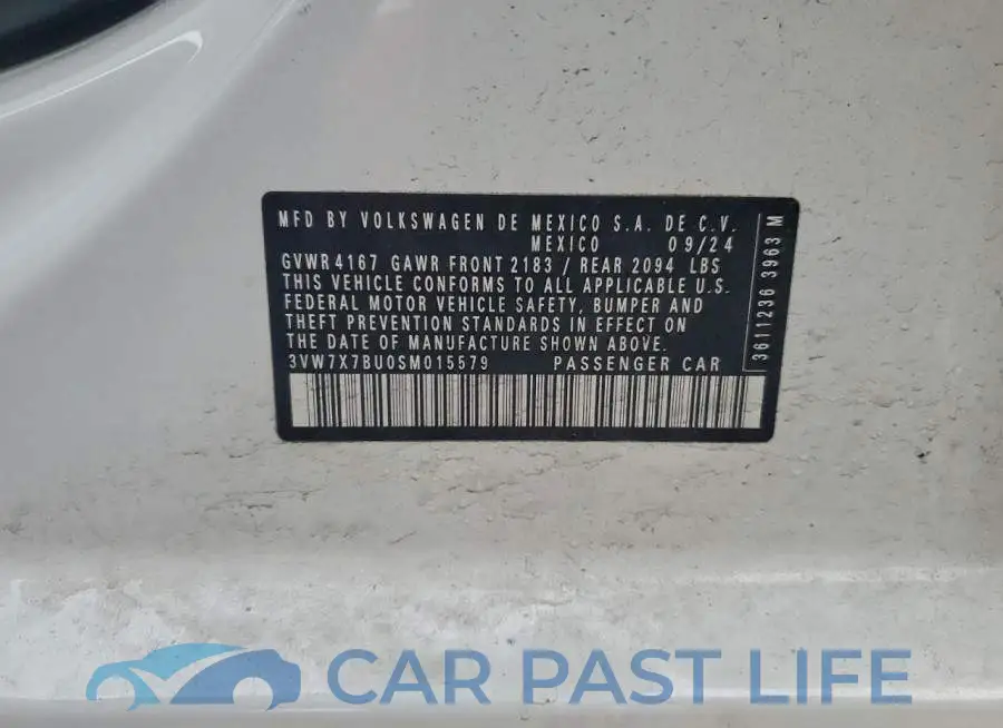3VW7X7BU0SM015579# 12
