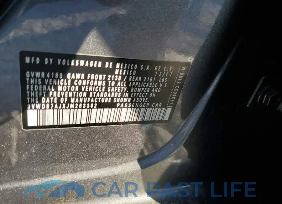 3VWDB7AJXJM263362# 12