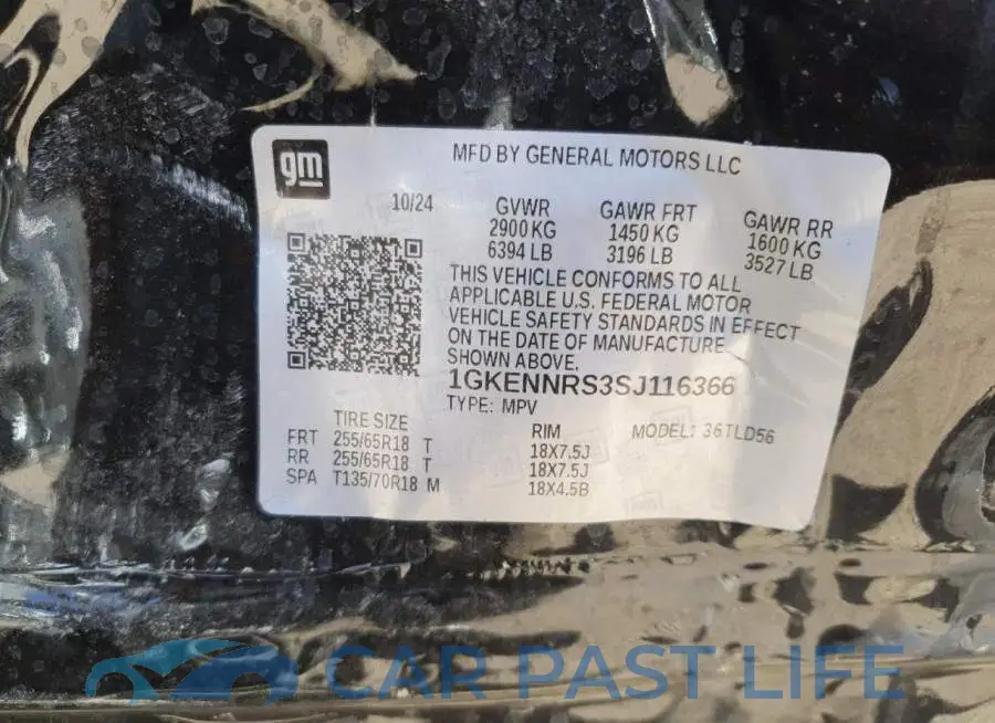 1GKENNRS3SJ116366# 13