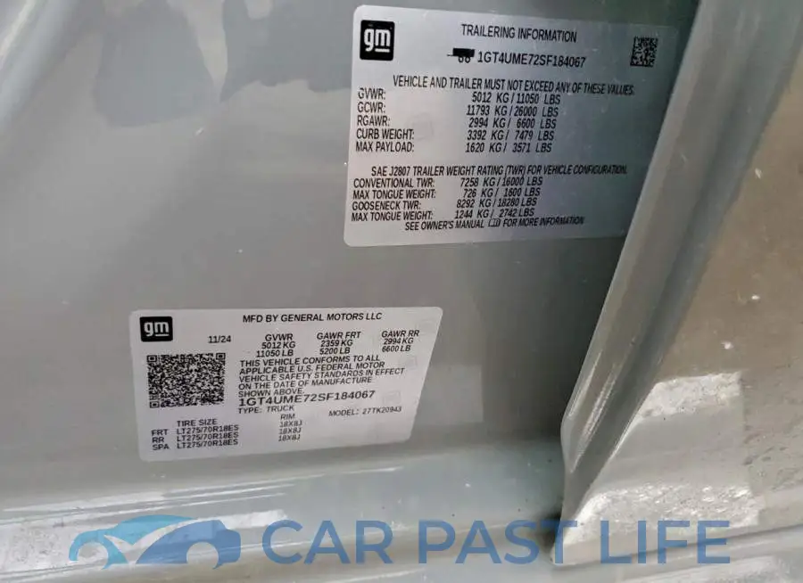 1GT4UME72SF184067# 12