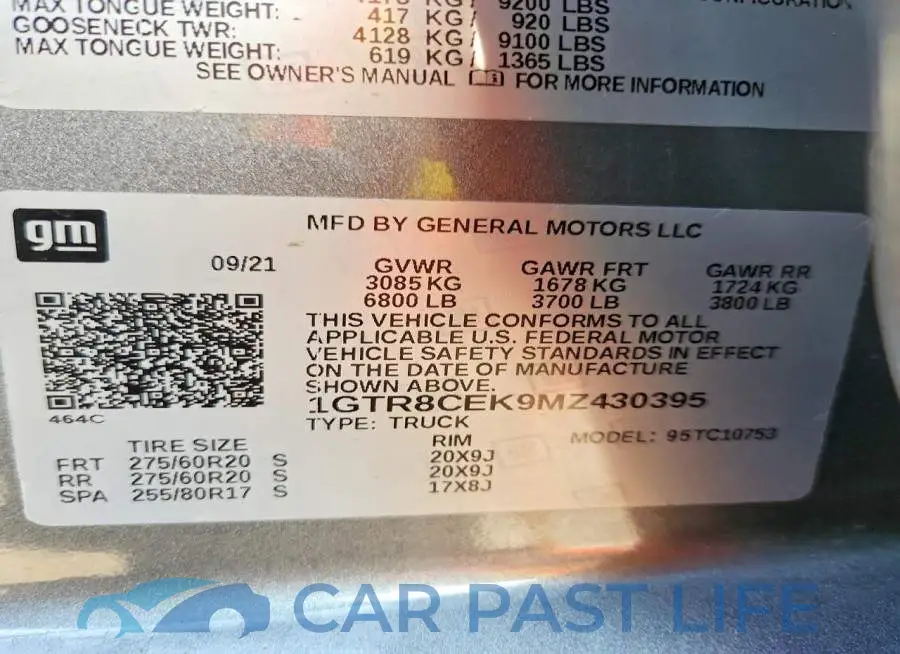1GTR8CEK9MZ430395# 12