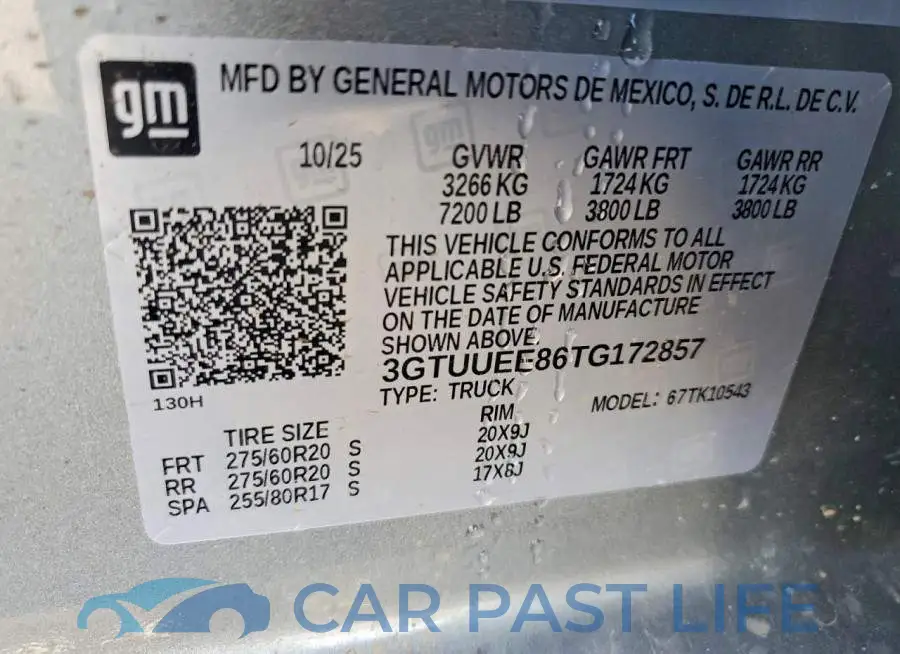 3GTUUEE86TG172857# 12