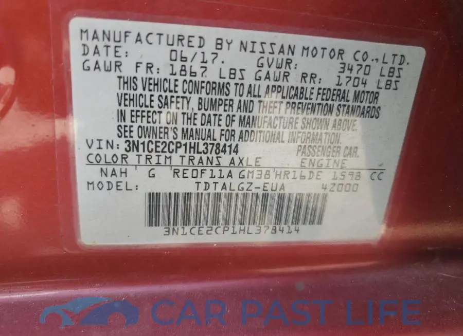 3N1CE2CP1HL378414# 12