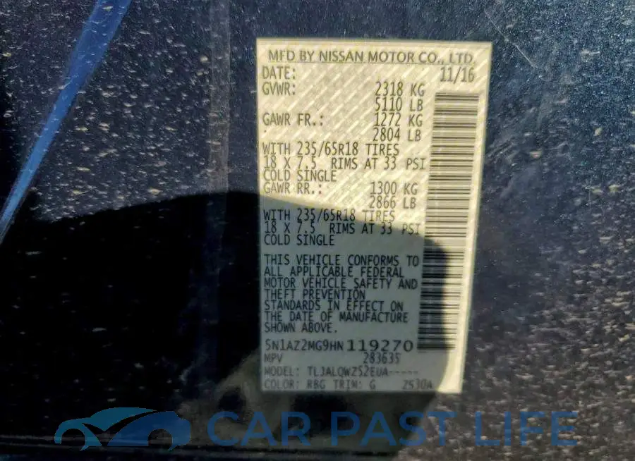 5N1AZ2MG9HN119270# 13