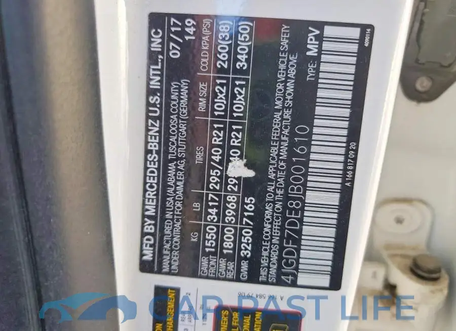 4JGDF7DE8JB001610# 13