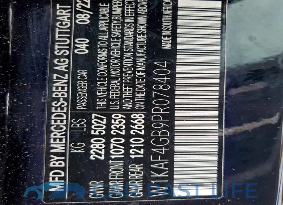 W1KAF4GB9PR078404# 12