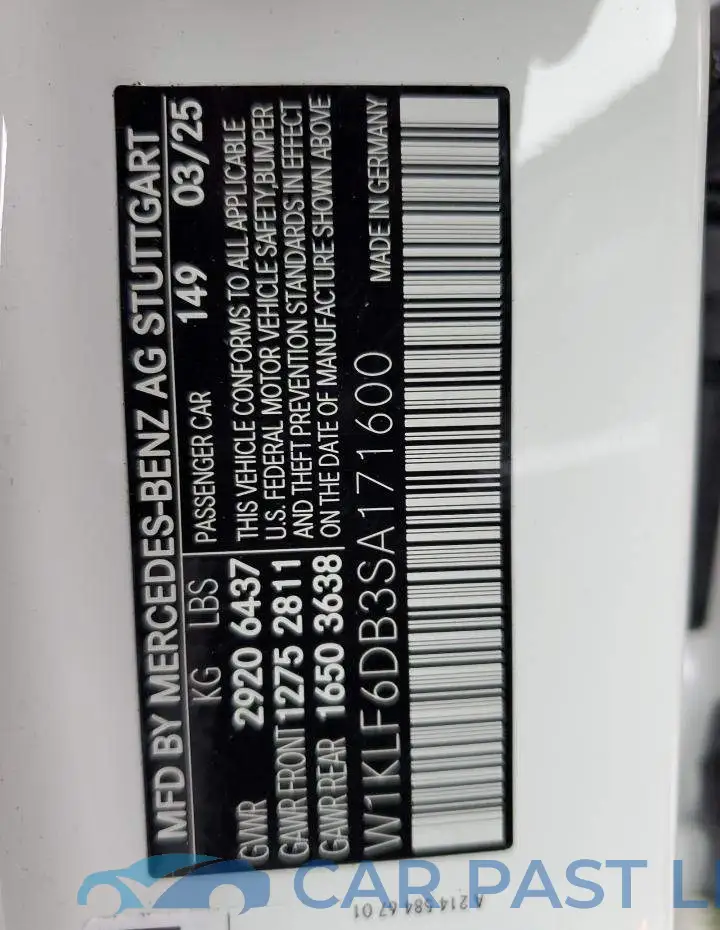 W1KLF6DB3SA171600# 12