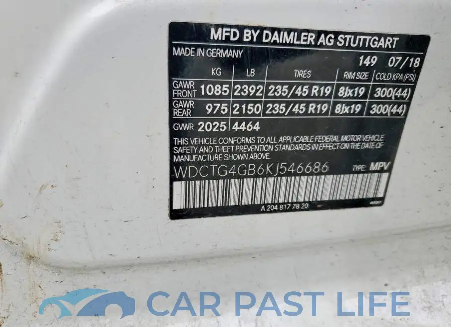 WDCTG4GB6KJ546686# 13