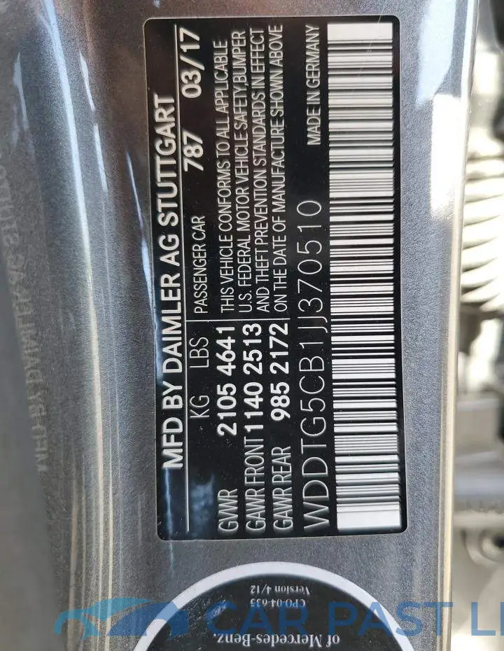 WDDTG5CB1JJ370510# 13