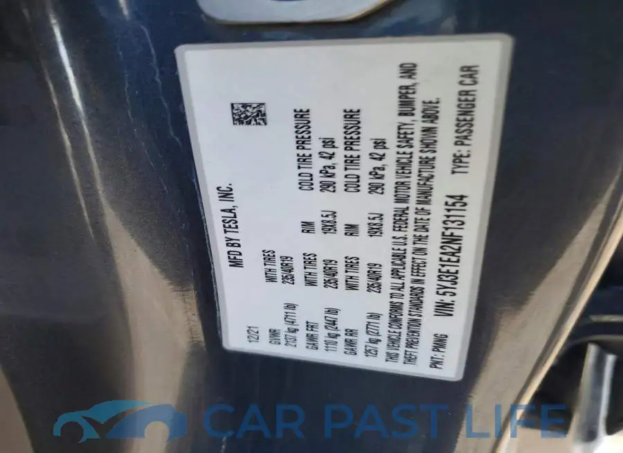 5YJ3E1EA2NF131154# 12
