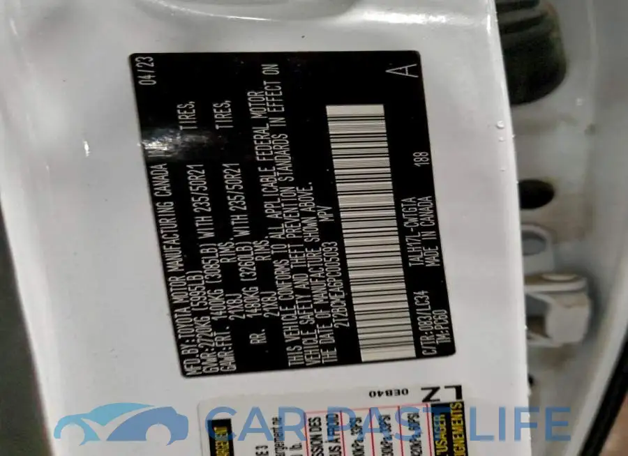2T2BCMEA6PC005093# 13