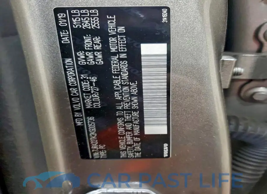7JRA22TK2KG005736# 12