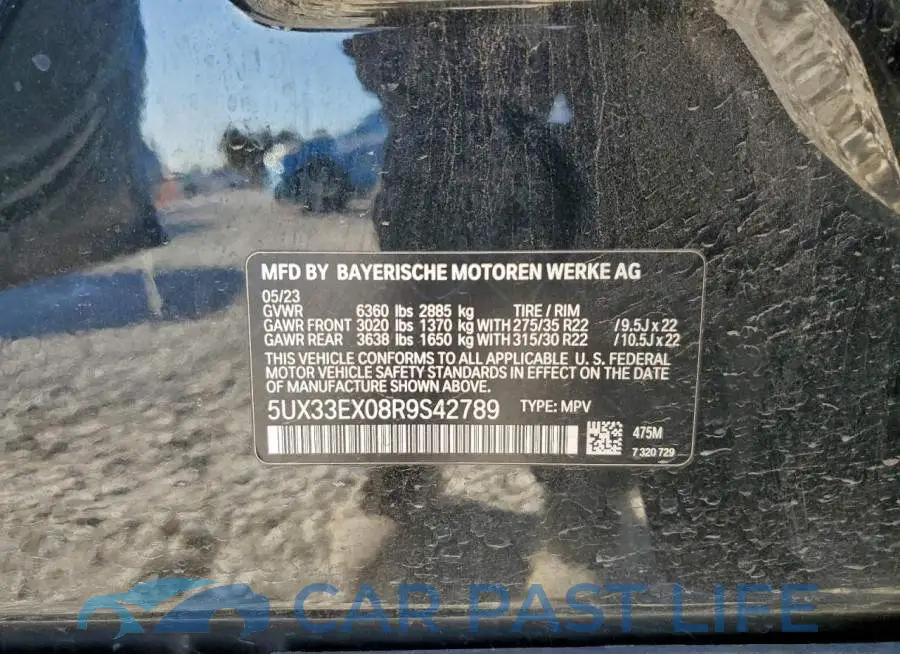 5UX33EX08R9S42789# 14
