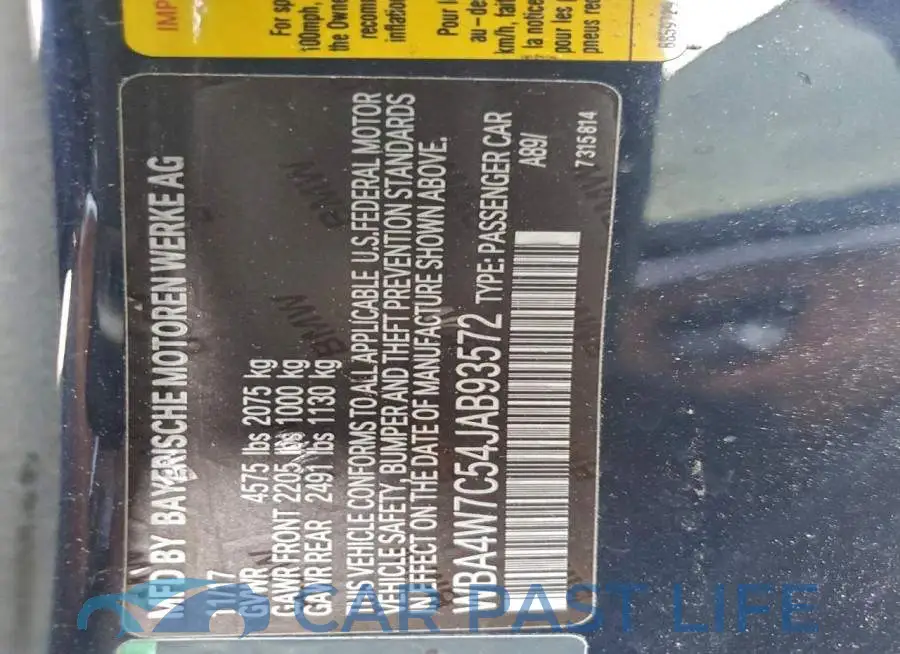 WBA4W7C54JAB93572# 12