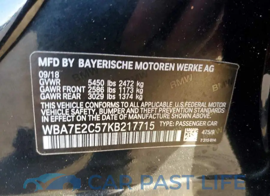 WBA7E2C57KB217715# 9