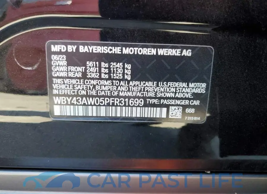 WBY43AW05PFR31699# 12