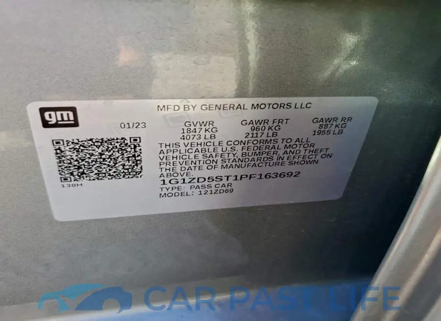 1G1ZD5ST1PF163692# 12