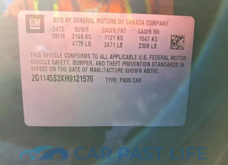 2G1145S3XH9121576# 12