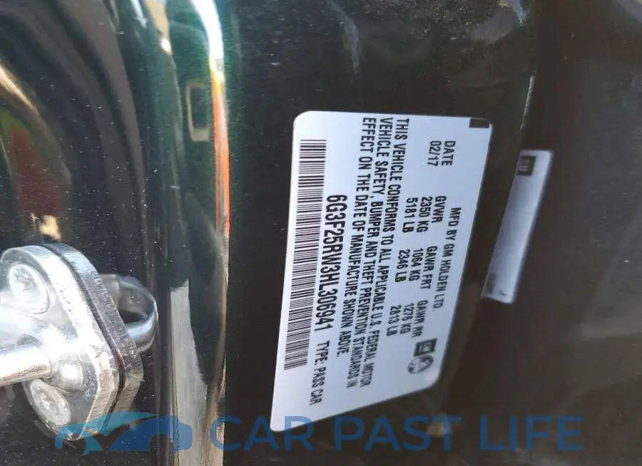 6G3F25RW3HL306941# 12