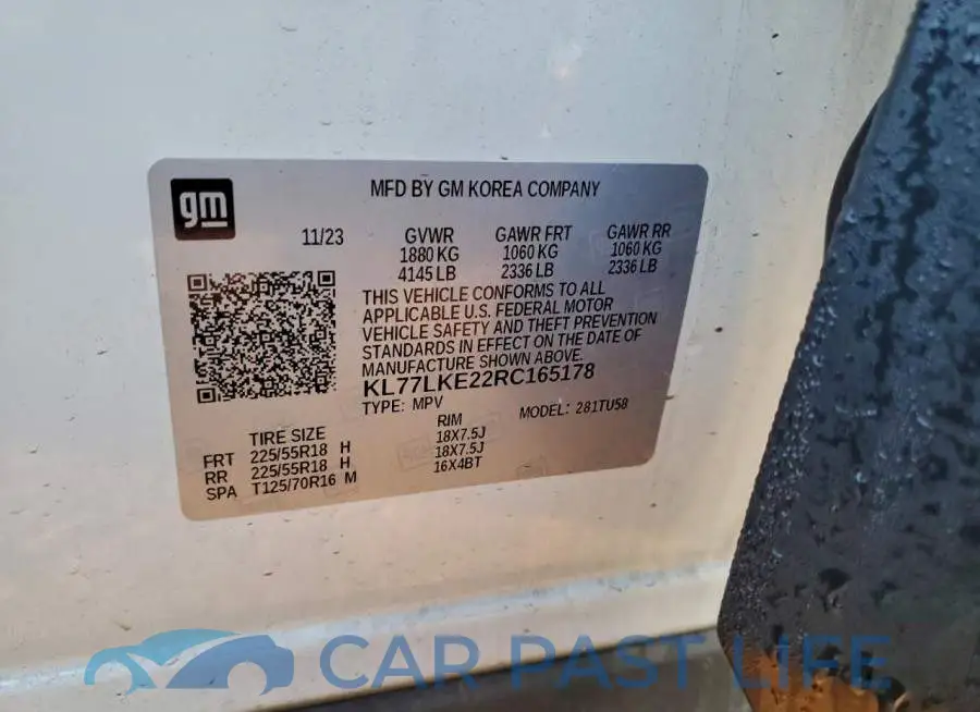KL77LKE22RC165178# 13